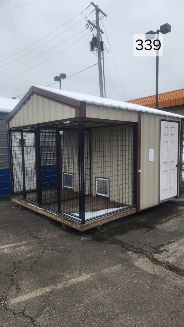 10x12 Metal 2-Dog Kennel