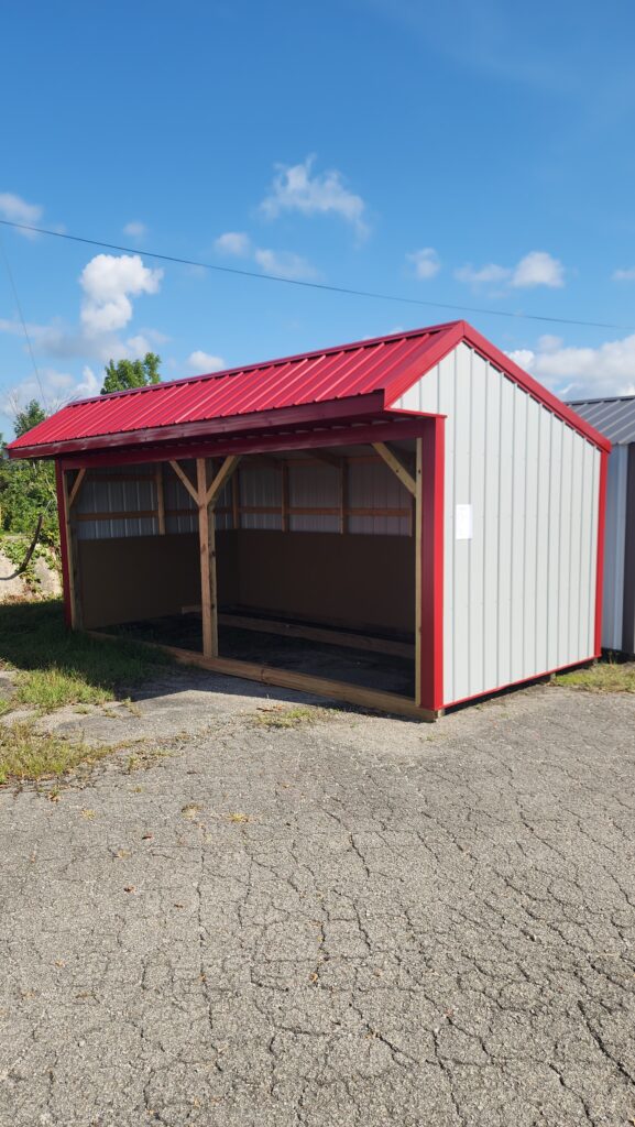 10x20 + 2' Overhang Open Horse Shelter